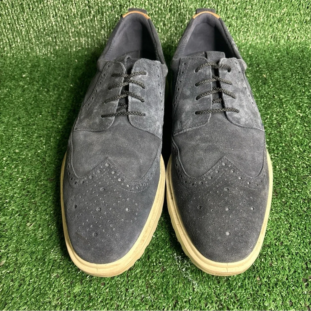 ECCO Wingtip Oxford Blue Suede Hybrid Shoes EU 46‎ Size 12 US